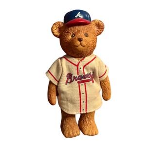 VTG 1994 Russ Atlanta Braves Baseball‎ Teddy Bear MLB Collectible Resin Figurine